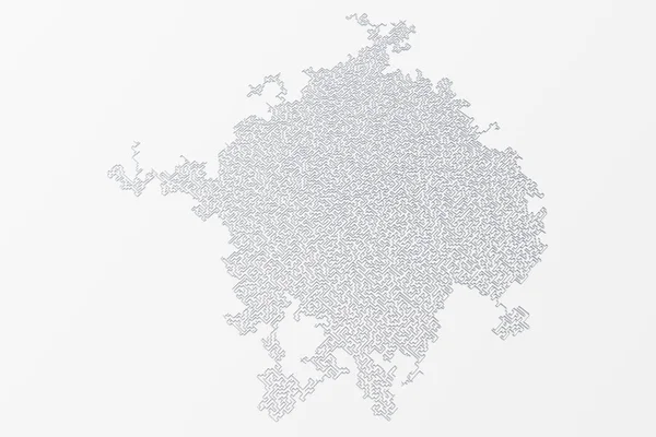 Το Top view λευκό λαβύρινθο. 3D rendering — Φωτογραφία Αρχείου