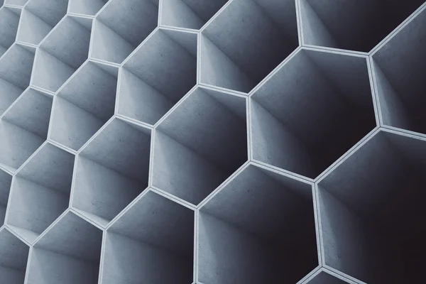 Konkreta honeycomb, hexagon mönster bakgrund eller tapet. 3D-rendering — Stockfoto