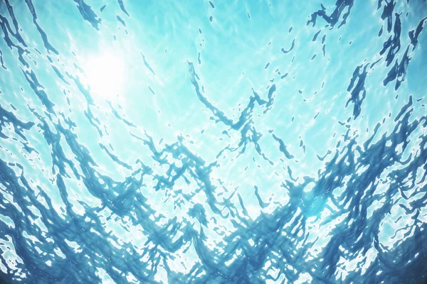 3D-Rendering Abgrund, abstrakte Unterwasser-Ozean, Meer Hintergrund. — Stockfoto