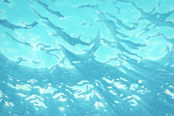 3d 渲染水下海，海洋表面的光线，高分辨率 — 图库照片