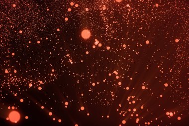 3D render soyut poligonal noktalar ve çizgiler bağlanma ile arka plan dalga. Bağlantı yapısı. Bilgisayar Hud. Akış. Dalga. Kırmızı çizgiler ve noktalar.