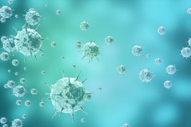 organizma, viral hastalığı salgını grip virüsü H1n1. domuz gribi, 3D render bulaştırmak