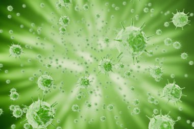 3d rendering, Hepatitis, H1N1, HIV, FLU, AIDS viruses abstract background. clipart