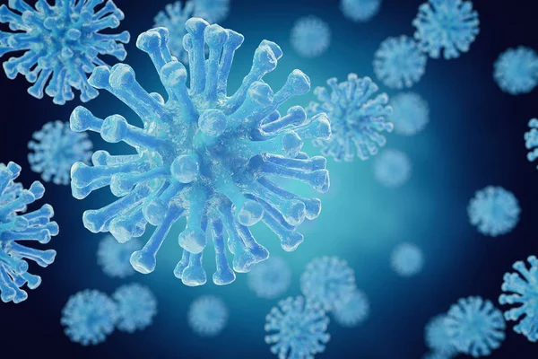 3D Rendering Bakterien Virus oder Keime Mikroorganismen Zellen Nahaufnahme. — Stockfoto