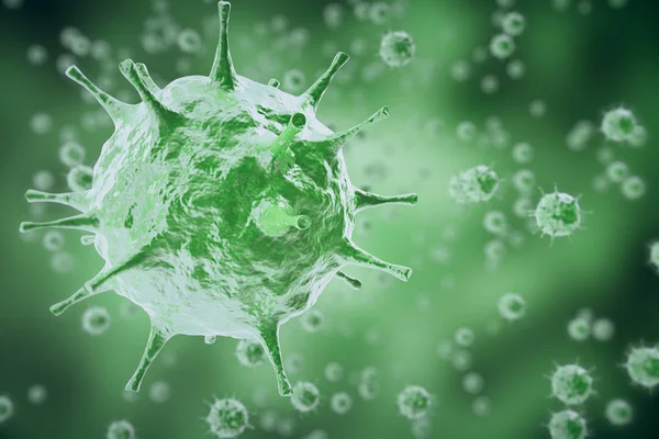 organizma, viral hastalığı salgını grip virüsü H1n1. domuz gribi, 3D render bulaştırmak