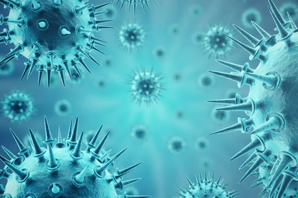 3d rendering viruses in infected organism, viral disease epidemic, virus abstract background — Stock Photo, Image