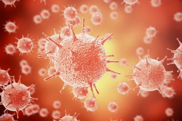 Rendu 3d du virus grippal H1N1. Grippe porcine, organisme infectieux, épidémie de maladie virale — Photo