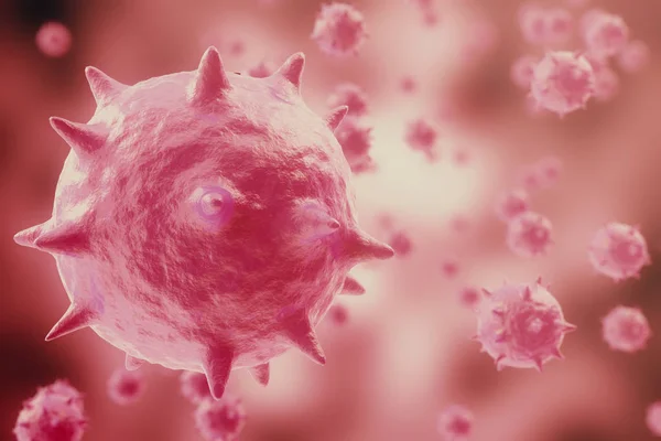 3D rendering virus infekterade organismen, virussjukdom epidemi, virus abstrakt bakgrund — Stockfoto
