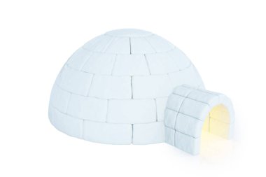 Beyaz arka plan üzerinde izole Iigloo. 3D render
