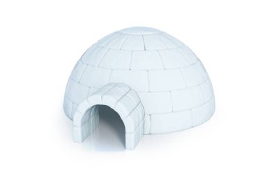 Beyaz arka plan üzerinde izole Iigloo. 3D render