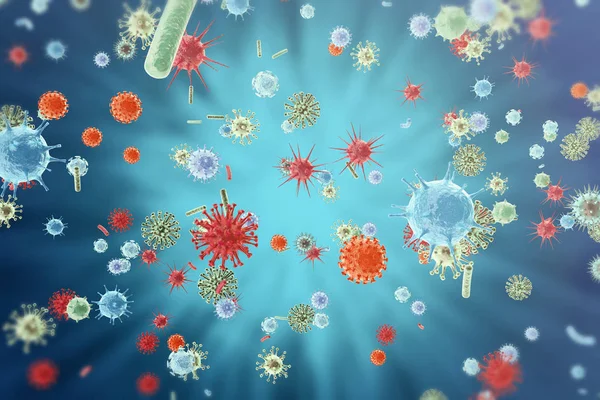 Grip virüsü H1n1. domuz gribi, organizma, viral hastalığı salgın bulaştırmak. 3D render — Stok fotoğraf