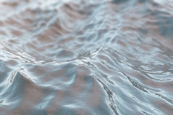 Sea wave close-up, low angle view with bokeh effects. 3d rendering — Stock Photo, Image