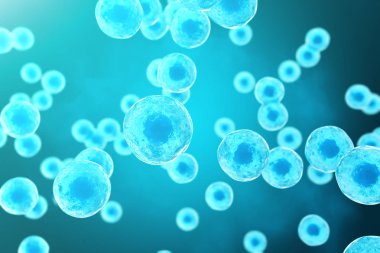 Mavi hücreler bilim bacgkround. 3D render