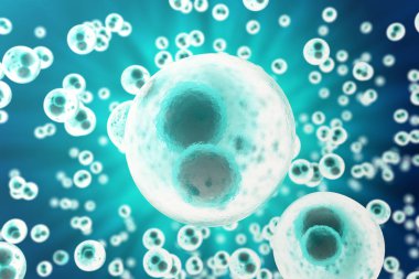 Bilim arka plan hücre ile. Tıp bilimsel kavram. 3D render