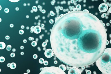 Bilim arka plan hücre ile. Tıp bilimsel kavram. 3D render