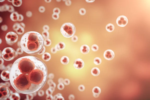 Röd cellbakgrund. Liv och biologi, medicin vetenskapliga, molekylär forskning dna. 3D-rendering — Stockfoto
