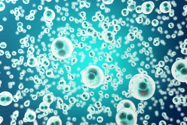 Wissenschaftlicher Hintergrund mit Zellen. Medizinwissenschaftliches Konzept. 3D-Darstellung — Stockfoto