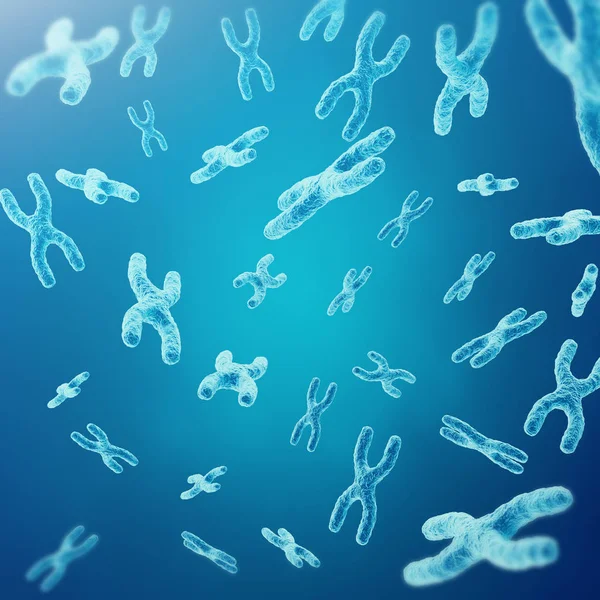 XY-kromosomer som begrepp för mänskliga biologin medicinsk symbol gen terapi eller mikrobiologi genetik forskning. 3D-rendering — Stockfoto