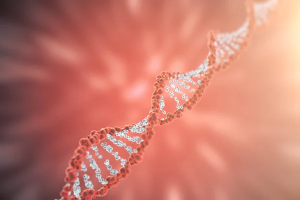 Ilustración digital de la estructura del ADN en un fondo colorido. Concepto de medicina 3d rendering — Foto de Stock
