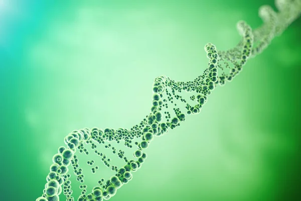 Molécula de ADN, estructura. Primer plano del concepto genoma humano. 3d rendering Concepto de medicina — Foto de Stock