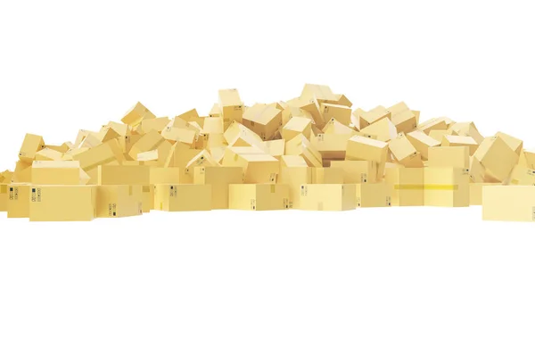Delivery concept. Cardboard boxes background. Space for text. 3d rendering — Stock Photo, Image
