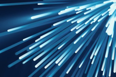 Soyut parçacıklar arka plan. Işıklar çizgilerle patladı. 3D render