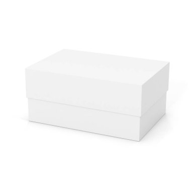 Beyaz beyaz arka plan üzerinde izole kapalı ürün paket kutu. Mock-Up tasarımlarınız için hazır şablon. 3D render