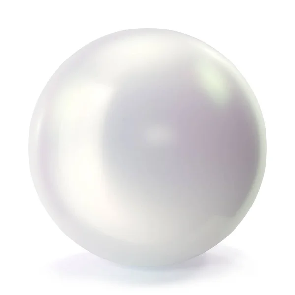 Pearl isolé sur backgorund blanc. Boule de perles d'huître pour accessoires de luxe. Sphère perle de mer brillante. Rendu 3d — Photo