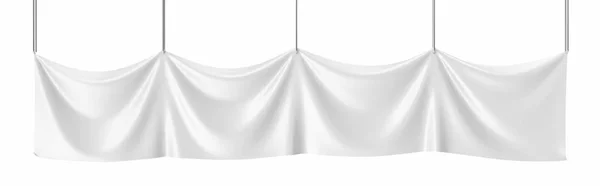 White canvas, empty mock-up banner isolated. 3d rendering — Stock Photo, Image