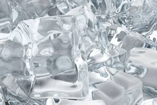 Haufen Eiswürfel. Hintergrund aus weißen Eiswürfeln 3D-Rendering — Stockfoto