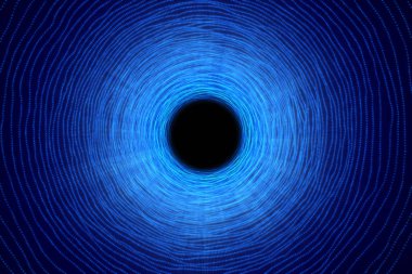 Soyut hız tüneli warp alanı, solucan deliği veya kara delik, cosmos içinde geçici alan üstesinden sahne. 3D render