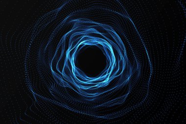 Evrende boydan boya. Uzayda seyahat. Zaman yolculuğu. Geçici alan cosmos içinde üstesinden sahne. 3D render