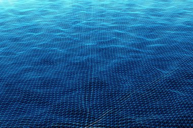 Soyut çokgen alanı düşük Poli noktalar ve çizgiler bağlanma. Fütüristik arka plan. Bağlantı yapısı. 3D render