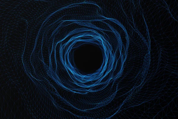 Kosmické červí díry, cestování koncepce prostoru, nálevkovitého tvaru tunelu, který se může připojit jeden vesmír s jinou. 3D vykreslování — Stock fotografie