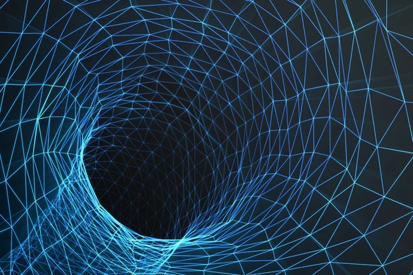 Cosmic wormhole, space travel concept, funnel-shaped tunnel that can connect one universe with another. 3d rendering — Stockfoto