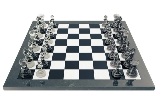 Begreppet brädspel, schack kämpar isolerade på vit bakgrund, 3d-rendering — Stockfoto