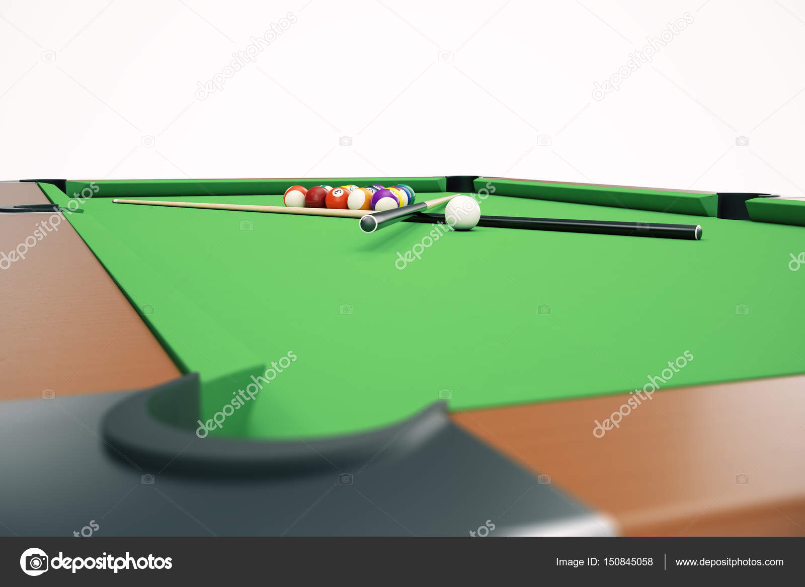 3d Abbildung American Pool Snooker Kugeln Hintergrund