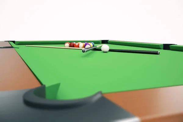 Ilustração 3D piscina americana bolas de snooker fundo. American Billiard. Jogo de bar, jogo de mesa de bilhar . — Fotografia de Stock
