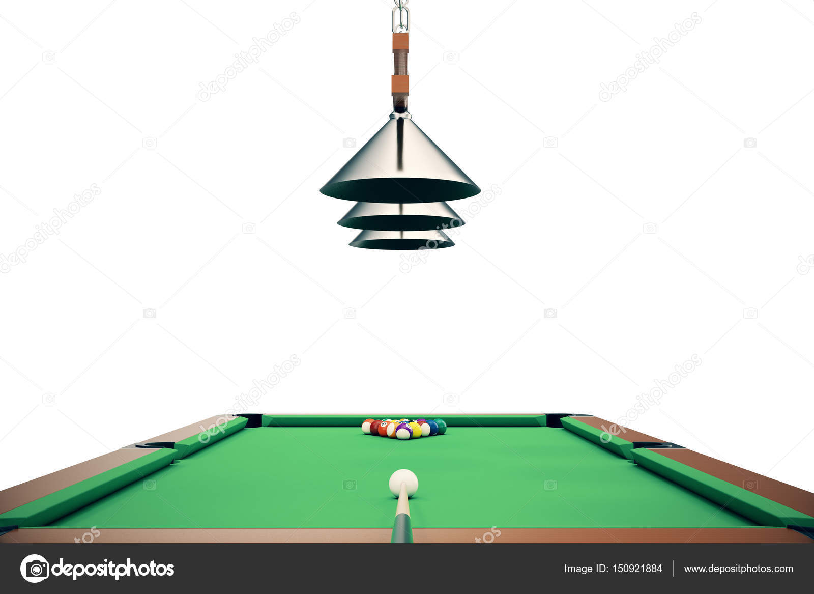 3D illustration pool billiard game. American pool billiard. Pool