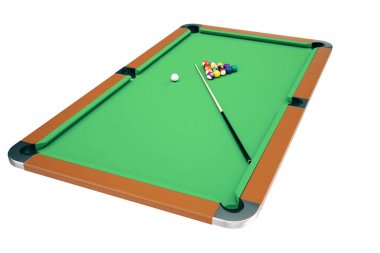 3D çizim pool bilardo oyunu. Amerikan havuz Bilardo. Pool bilardo oyunu. Bilardo spor kavramı.