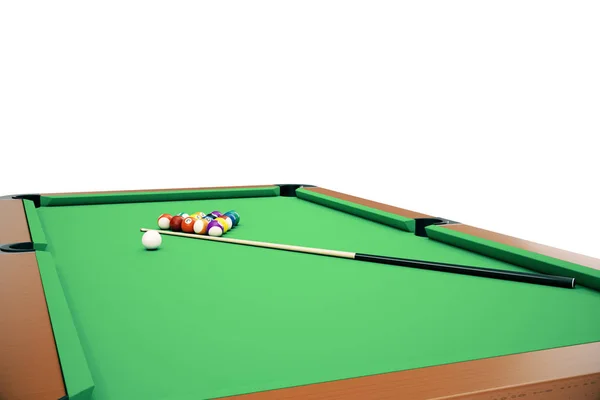 3D illustration Billiard balls in a green pool table, pool billiard game, Billiard concept — Stock Photo, Image