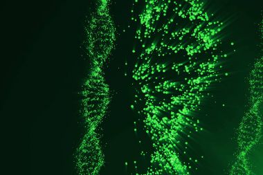 DNA, genetik mühendisliği bilimsel kavram, mavi renk döner. 3D render