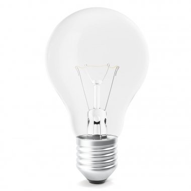 Ampul beyaz backgorund, 3d render izole