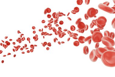 Red blood cells: responsible for oxygen carrying over, regulation pH blood, a food and protection of cages of an organism. 3d rendering isolated on white backgorund clipart