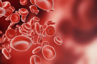 Kırmızı kan hücreleri arter, akış vücudun kavramı tıbbi insan sağlık bakım, 3d render içinde