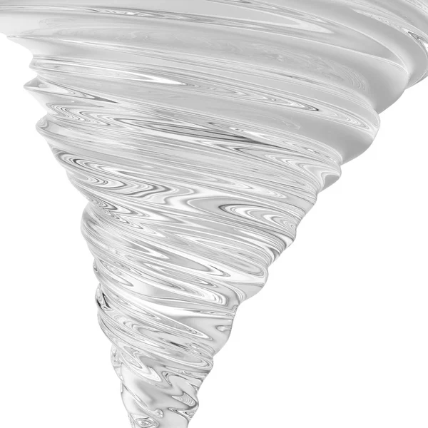 Tornado realistico vortice isolato su sfondo bianco, rendering 3D — Foto Stock