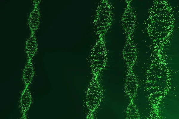 ADN rotatorio, concepto científico de ingeniería genética, tinte azul. renderizado 3d —  Fotos de Stock