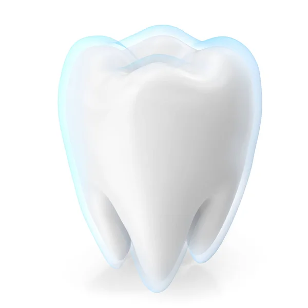 Zahnschutz Medizin und Gesundheitskonzept Gestaltungselement. 3D-Darstellung — Stockfoto