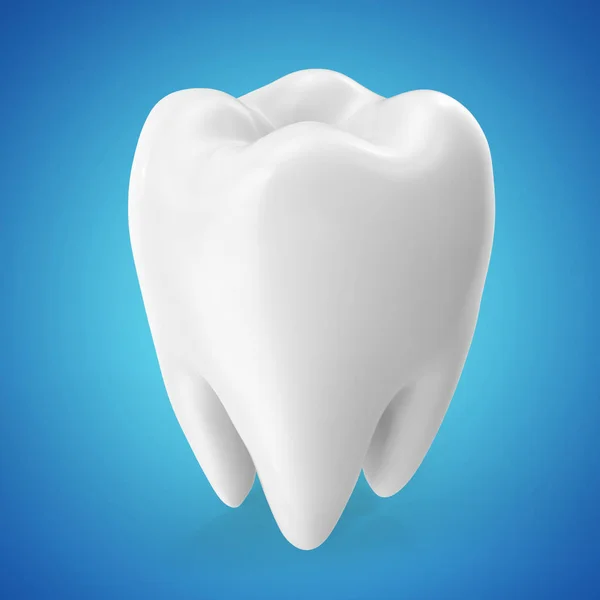 3D renderização dental cuidados dentários elementos de design em fundo azul — Fotografia de Stock