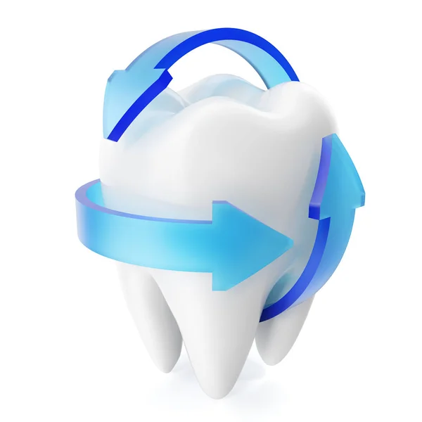 3D renderização espumante dentes brancos isolados no fundo branco. Dental care Dental Concept . — Fotografia de Stock